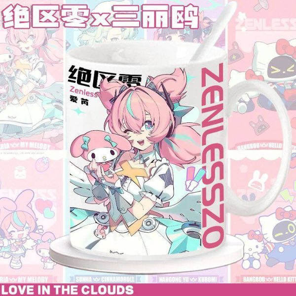 Zenless Zone Zero Nangong Yu, Sunna, Aria, and Bangboo Ceramic Mug | zenlesszonezero.toys | ZZZ Nangong Yu, Sunna, Aria | Zenless Zone Zero Character Ceramic Mug |