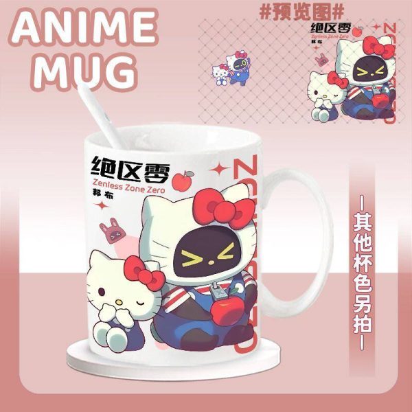 Zenless Zone Zero Nangong Yu, Sunna, Aria, and Bangboo Ceramic Mug | zenlesszonezero.toys | ZZZ Nangong Yu, Sunna, Aria | Zenless Zone Zero Character Ceramic Mug |