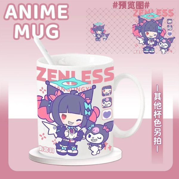 Zenless Zone Zero Nangong Yu, Sunna, Aria, and Bangboo Ceramic Mug | zenlesszonezero.toys | ZZZ Nangong Yu, Sunna, Aria | Zenless Zone Zero Character Ceramic Mug |