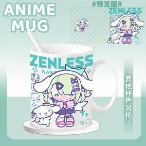 Zenless Zone Zero Nangong Yu, Sunna, Aria, and Bangboo Ceramic Mug | zenlesszonezero.toys | ZZZ Nangong Yu, Sunna, Aria | Zenless Zone Zero Character Ceramic Mug |