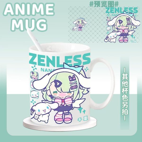 Zenless Zone Zero Nangong Yu, Sunna, Aria, and Bangboo Ceramic Mug | zenlesszonezero.toys | ZZZ Nangong Yu, Sunna, Aria | Zenless Zone Zero Character Ceramic Mug |