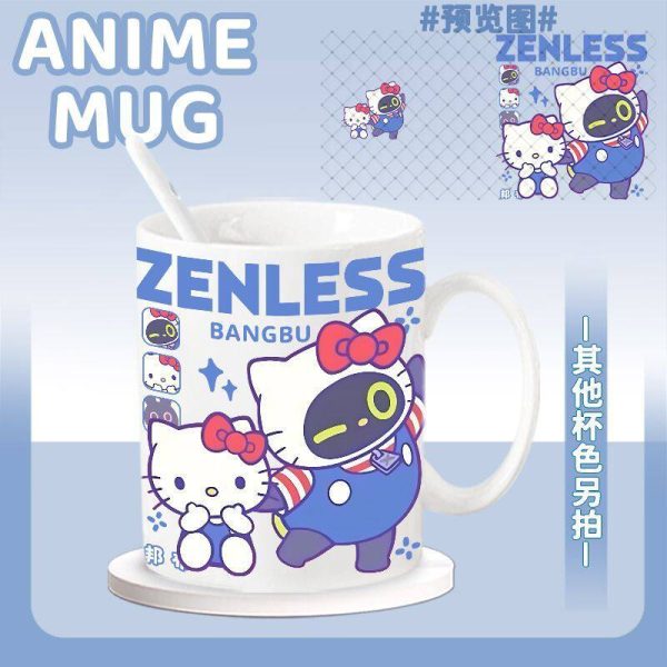 Zenless Zone Zero Nangong Yu, Sunna, Aria, and Bangboo Ceramic Mug | zenlesszonezero.toys | ZZZ Nangong Yu, Sunna, Aria | Zenless Zone Zero Character Ceramic Mug |