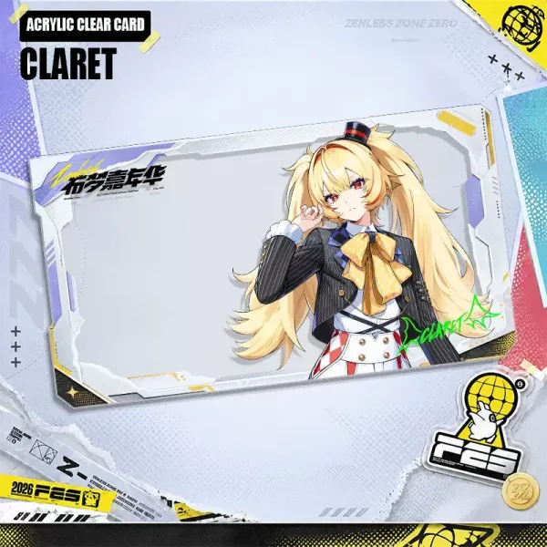 Zenless Zone Zero Claret, Norma, Vivian, Velina, and Hugo FES Badge, Polaroid, Clear Card, and Gift Set Collection