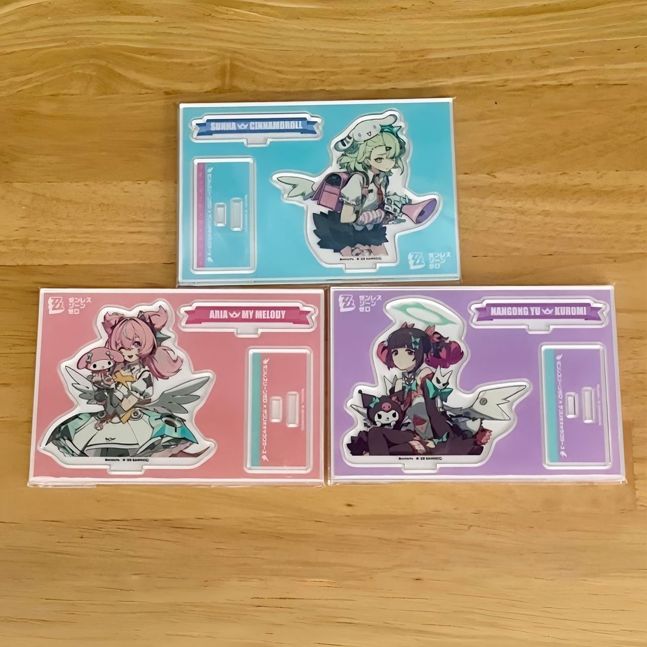 Zenless Zone Zero Sunna, Nangong Yu, and Aria Sanrio Collaboration Standee Collection | zenlesszonezero.toys | ZZZ Sunna, Nangong Yu, Aria | Zenless Zone Zero Sanrio Collaboration Standee Collection |