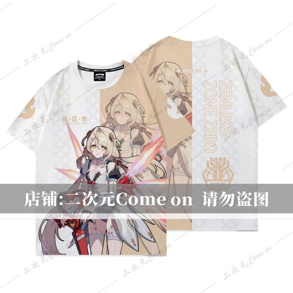 Zenless Zone Zero Phoenix Printed T-Shirt | zenlesszonezero.toys | ZZZ Phoenix | Zenless Zone Zero Printed T-Shirt |