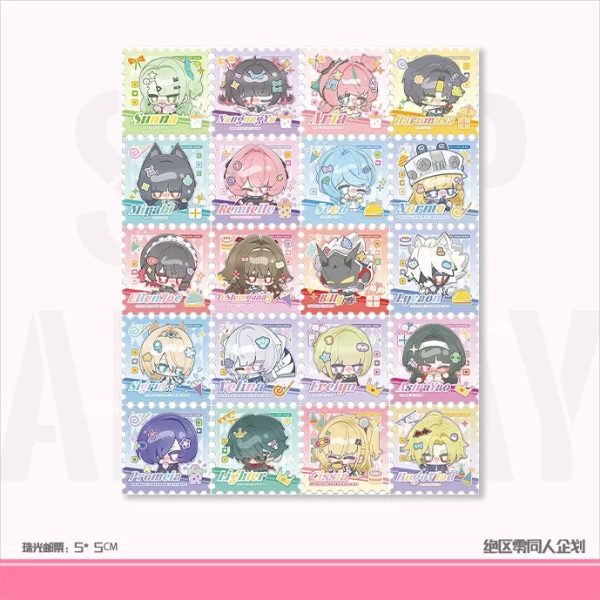 Zenless Zone Zero Characters Pearlescent Stamp Sheet | Zenless Zone Zero Merchandise