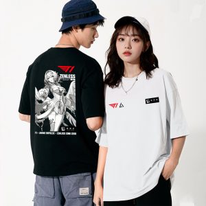 T1 Team x Anime-Style "Remiel Sigrid" Short-Sleeve T-Shirt – Unisex Loose-Fit Pure Cotton Top